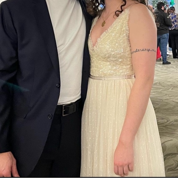 cream ivory white needle & thread dress - Picture 3 of 3